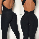 Sexy Women's Tracksuit Yoga High Waist Playsuit Slim Sport Backless Top Running Sportswear Pants Push Up Jumpsuit