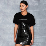 Sexy High Waist PU Leather Skirt Women Black Bodycon Dress Autumn Casual Streetwear Short Mini Pencil Skirts