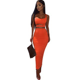 Two 2 Piece Set Women Outfit Crop Top And Skirt Matching Sets Woman Tracksuit Streetwear