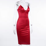 2020 hot sale women red dress sexy slip dresses lady prom dresses