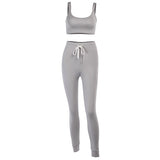 2020 Summer New Clothes Sports Bra Trousers Two Piece Suit Sexy Set Tank Top Running Women Gym Fitness Leggings