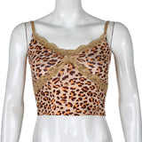 X00531S leopard Sleeveless Sexy Backless Lace Up Summer Crop Tops Vest Bustier Camisole Top Fashion Mini Tanks Solid Underwear