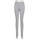 X00488V The new autumn/Winter 2021 middle waist and buttock slim women casual trousers