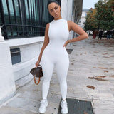 2020 wholesale workout Hot style women's sexy tight sleeveless one piece jumpsuit