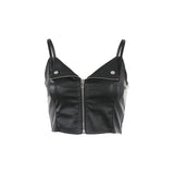 New Design Hot sell New Style Leather Polyester Tops Sexy Fashion Vest For Women