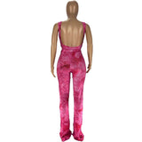 X00227L 2021 Hot style two-piece set for women+Tie-dye printed trousers with stacked bell bottoms