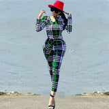 2021 New fall Fashionable sexy casual checked three-color hot selling jumpsuit