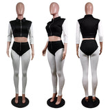 Hot style ladies two-piece set+European and American fashion sexy Mosaic color pit cool suit