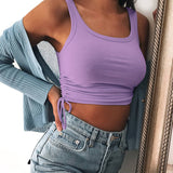 X00236M Factory outlet 2021 summer women tops Sexy tight crop tops Pleated halter vest low price