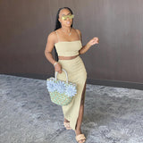 X00457V The fall 2021 women's dress with a slim tank top and a high waist and hip skirt casual suit