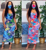 2020 New arrival hot style women dress+Fashionable halter print sexy dress