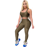 X00760M Phoenix Autumn/winter 2021 tight suit Super size tight U necknet sexy crop vest sport suit