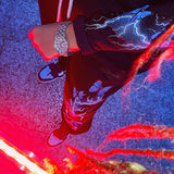 X01123M Lightning butterfly print trousers Street style trendy casual pants 2021 hot style