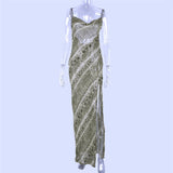 2020 women long snakeskin print Summer Dress