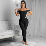 X01936C Women Two Piece Matching Sets Cold Shoulder Top & High Waist Bodycon Pleated Pants Oversize Suits