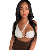 X01921C Sexy Hollow Out Camisole Bandage Tube Top Womens Single Shoulder Vest 2021 Sexy Beach vacation Club Party Wear Top