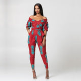 Dashiki Dresses For Women Jumpsuit Bazin Jumpsuits Off Shoulder Riche African Print Clothes