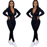 X00580L Phoenix New arrival sport women two-piece set+Stylish long sleeve hooded jumpsuit