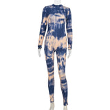 New arrival hot sale women jumpsuits+ hot tie-dye women jumpsuits+Printed zipper long autumn wear