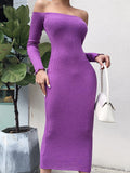 Elegant Off Shoulder Strapless Women Dresses Long Bodycon Casual Spring Party Sexy Dress Vestidos