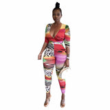 Phoenix Sexy jumpsuit tights Printed New leopard print multi-color jumpsuit