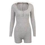 Hooded Women Jumpsuit Romper Female Cotton Summer Bodysuit Sports Style Long Sleeved Sweater One Piece Jumpsuits