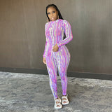 2020 summer print nightclub sexy perspective jumpsuit