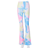 X00528M Tie-dyed elasticized waist slacks the new fashion sport pants autumn 2021 casual pants