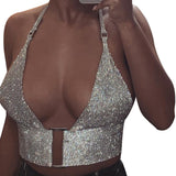 Summer Halter Crop Top Sexy Sliver Camis Women Fashion Tank Tops Party Club