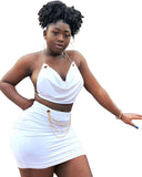 X00279M Sexy halter backless skirt suit club bottoms individuality outfits 2021 new style