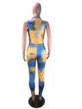 2020 hot sale autumn print women's jumpsuits+Sexy deep V - neck sleeveless pantsuit