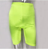 Fitness Active Wear Biker Women Elastic High Waist Short Summer Ladies Sexy Neon Shorts Feminino