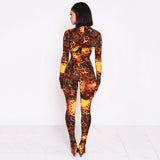 2020 workout Women's Sexy hot tights for fashionable printed long sleeves women