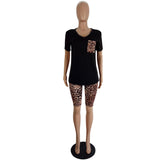 X00603M tie-dye casual ladies home suit and shorts two-piece set Leopard print two-piece set