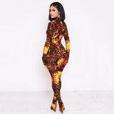 2020 workout Women's Sexy hot tights for fashionable printed long sleeves women