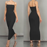 Spaghetti Strap Backless Sexy Long Dress Party Off Shoulder Strapless Summer Maxi Dress Black Spring Bodycon Dress Women