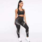 Sexy Tracksuit Women Two Piece Set Outfits Sports Fitness Crop Top High Waist Leggings Matching Sets Sweatsuit