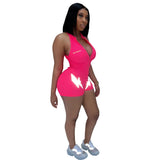 O-neck short sleeve romper women summer fitness bodycon playsuit skinny 2020 fashion streetwear casual