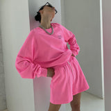 X00559M 2021 autumn fashion New women's casual hoodies with fluorescent monogram print suit