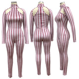 2020 High-necked striped sexy jumpsuit