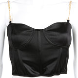 X20029S spring/summer 2021 women's sexy fashion backless new chain breast display halter vest