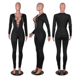 Phoenix Solid color sexy leggings with long sleeves jumpsuits