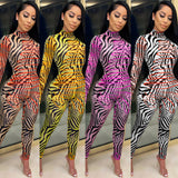 Phoenix New arrival Long-sleeved printed jumpsuits+Slim patterned long-sleeved club suits