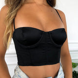 X00866C Summer Camis Women Crop Top Sleeveless Shirt Sexy Slim Lady Bralette Tops Strap Skinny Vest Camisole Women