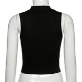 X00458V S020 autumn new women's wear round neck sleeveless collared with fashionable sexy slim vest