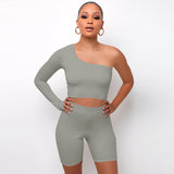 X00723S 2021 women fashion playsuit see-through gauze two-piece sets club tan