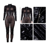 2020 hot style Sexy nightclub ladies zipper small high neck long sleeve jumpsuit in stock