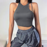 X00571S Summer Camis Women Crop Top Sleeveless Shirt Sexy Slim Lady Bralette Tops Strap Skinny Vest Camisole Women