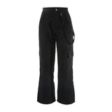 X01600C Phoenix 2021 girls Street pat feeling high waist loose and slim straight pant Corduroy wide-leg trousers