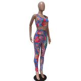 X00494S 2021 tie dye New women's high-waisted buttock sports casual suit